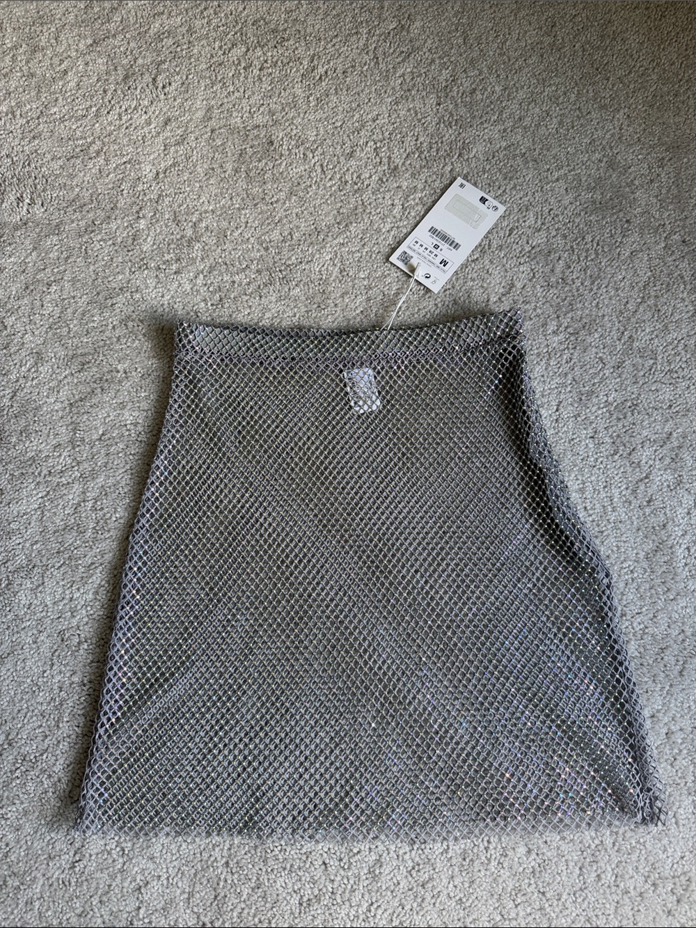 ZARA Diamanté Knit Rhinestone Mini Skirt - M